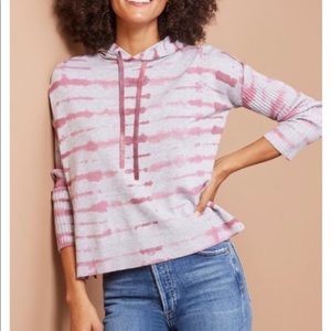 JAMISON EVEREVE Wisteria Gray & Pink Tie Dye Hoodie Pullover M